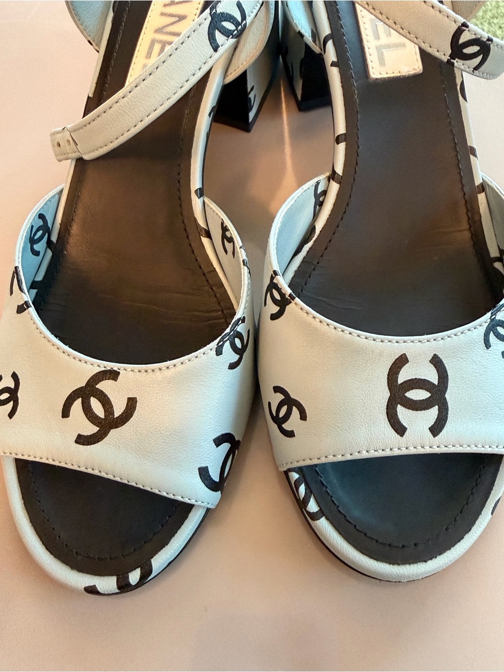 Chanel Rare light blue coco beach sandals sz8 - Picture 2 of 14